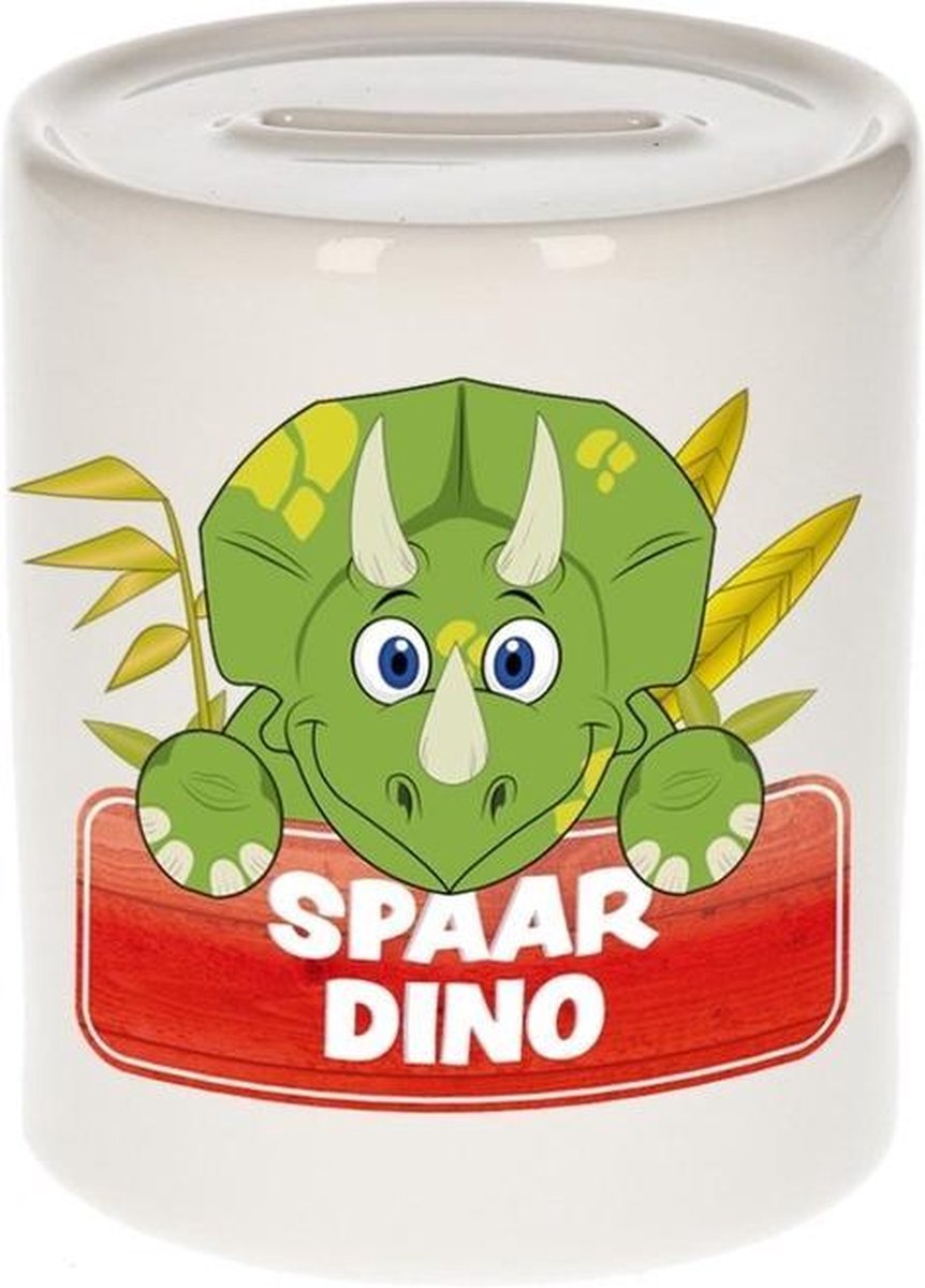 Kinder spaarpot met dinosaurus print 9 cm