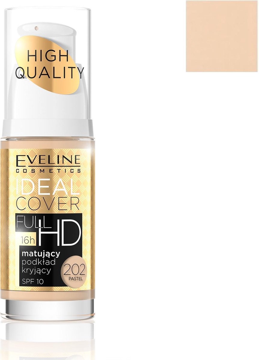 Eveline - Ideal Cover Full Hd Foundation Spf10 Mattifying Concealing Primer 202 Pastel 30Ml