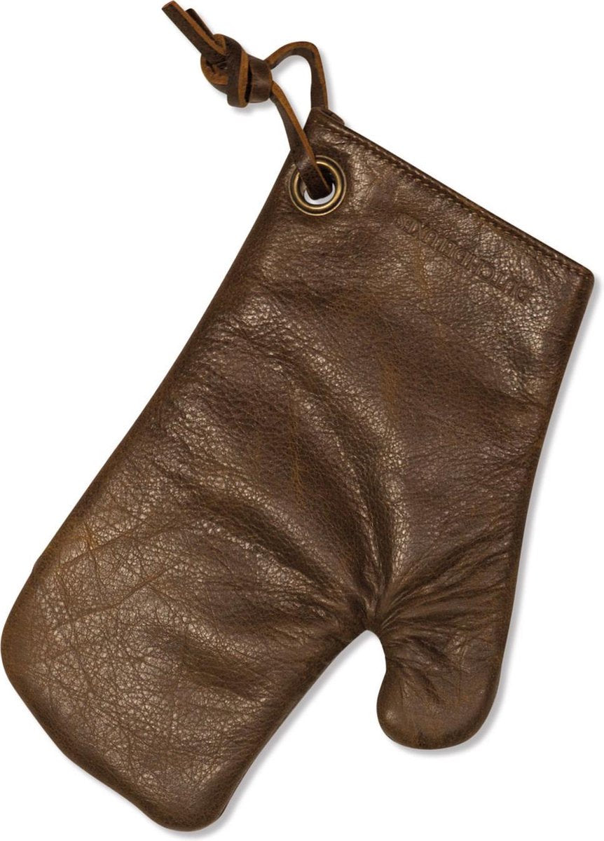 Dutchdeluxes - Ovenwant - (Volnerf) Leder - Vintage Bruin - Geschikt voor Barbecue - Incl. Geschenkdoos