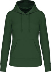 Ecologische damessweater met capuchon Donker Groen Maat M