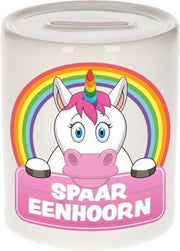 Kinder spaarpot met eenhoorn print 9 cm