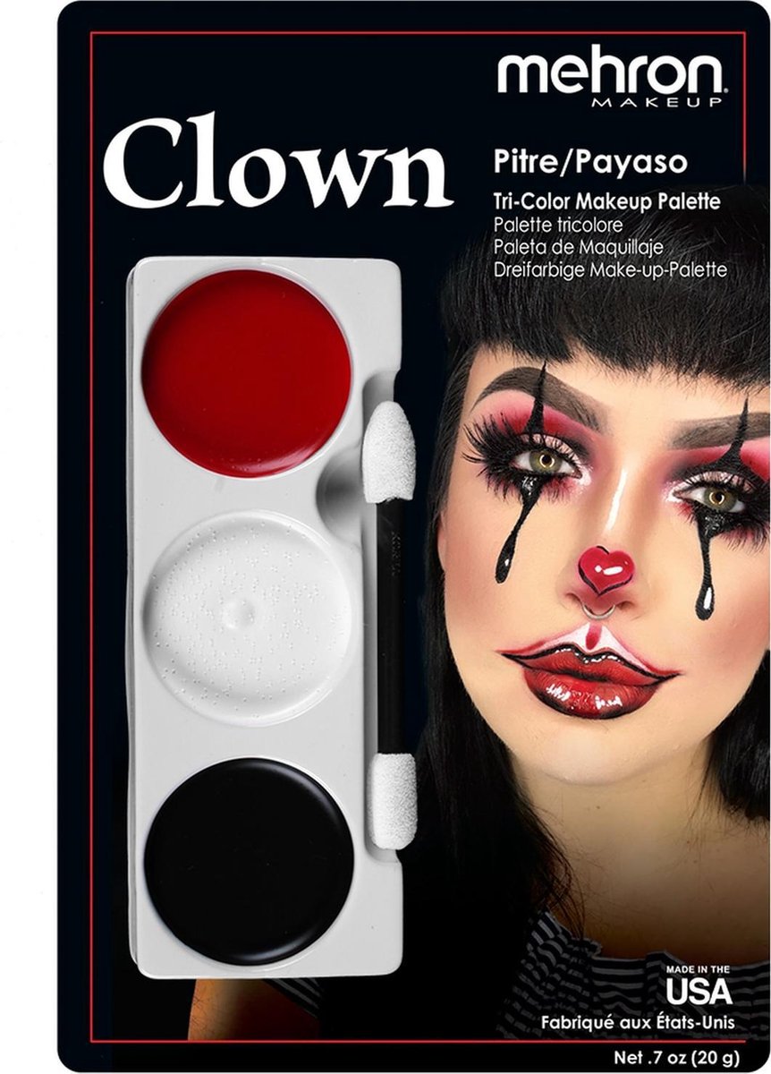 Mehron Schmink Palet met drie kleuren - Clown