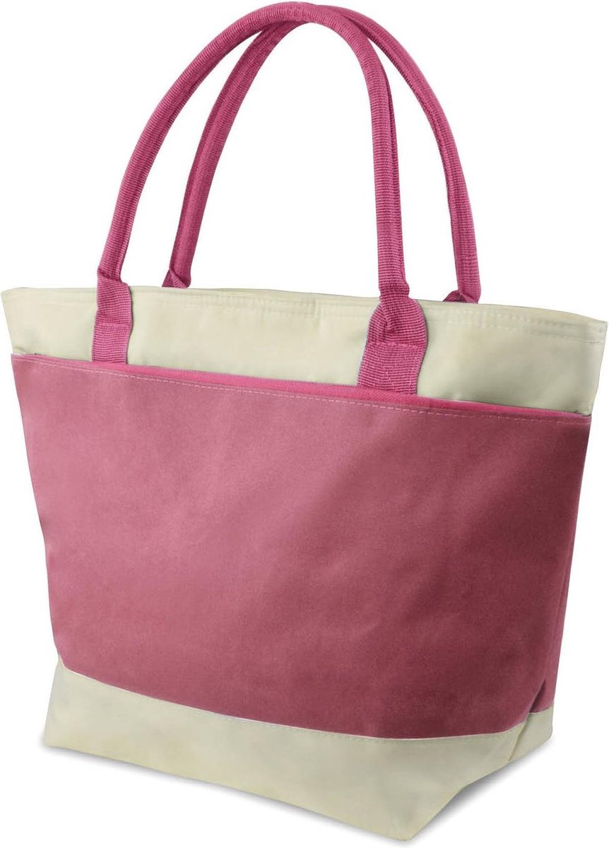 Koeltas / strandtas / picknicktas / lunch tas 2 vakken - 16L - roze