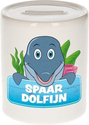 Kinder spaarpot met dolfijnen print 9 cm