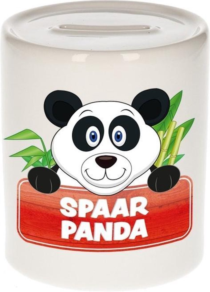 Kinder spaarpot met panda print 9 cm