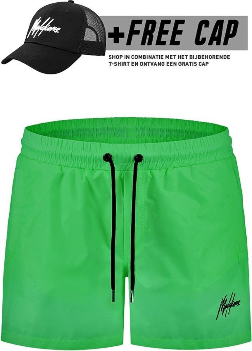 Malelions Swimshort Francisco - Neon Green (+FREE CAP bij aankoop van de volledige set)