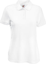 Fruit Of The Loom Vrouwen Dames-Fit 65/35 Poloshirt Korte Mouwen (Wit)