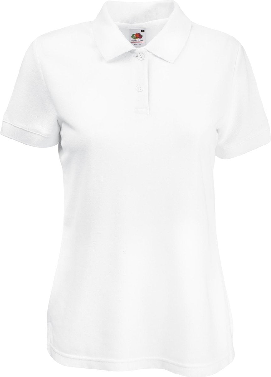 Fruit Of The Loom Vrouwen Dames-Fit 65/35 Poloshirt Korte Mouwen (Wit)