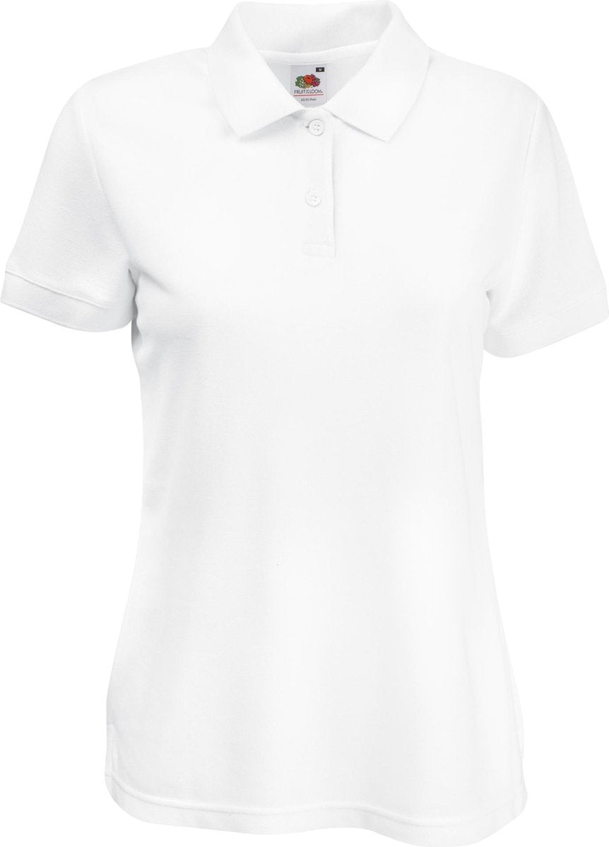 Fruit Of The Loom Vrouwen Dames-Fit 65/35 Poloshirt Korte Mouwen (Wit)