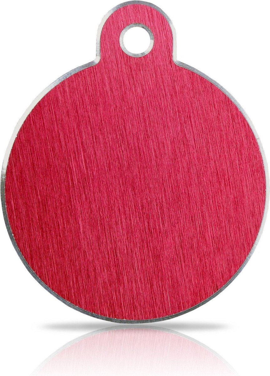 Hondenkeldertje - Dierenpenning | Hi-Line Circle - Large - Red | 32x32mm | tweezijdig graveren | inclusief verzendkosten