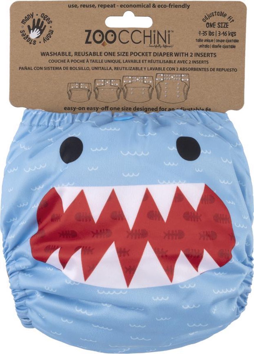 Zoocchini Luier Herbruikbaar Blauw Haai