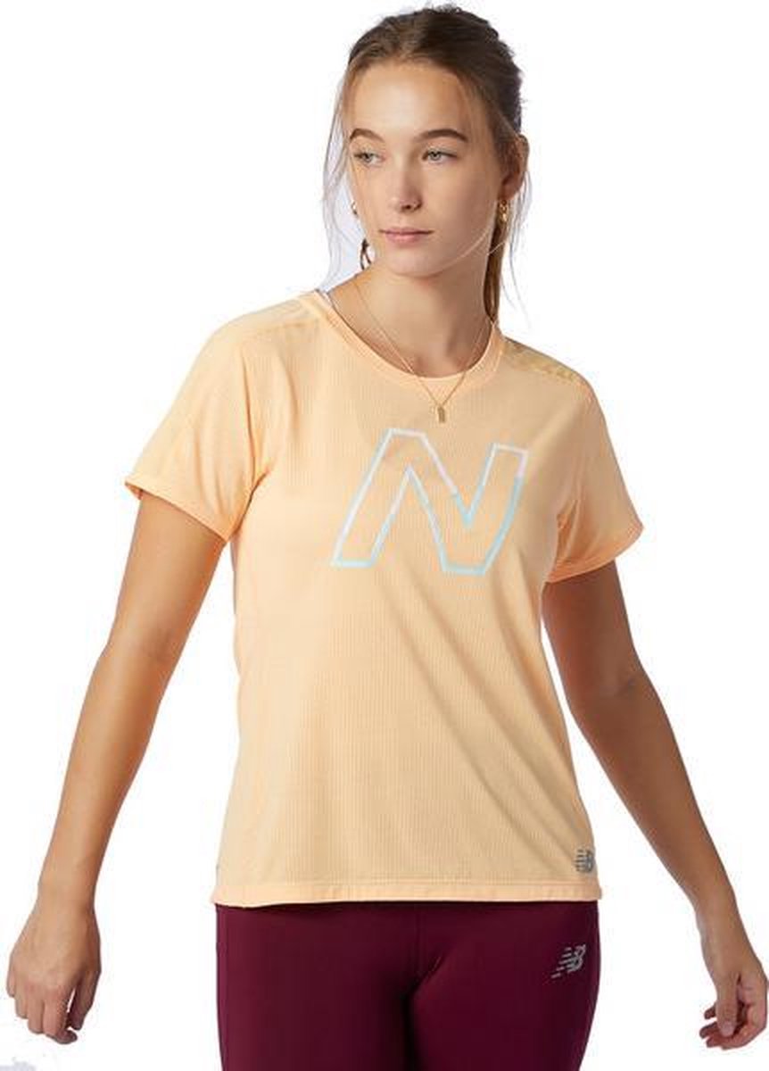 New Balance P Impact Run SS Dames - oranje - maat XL