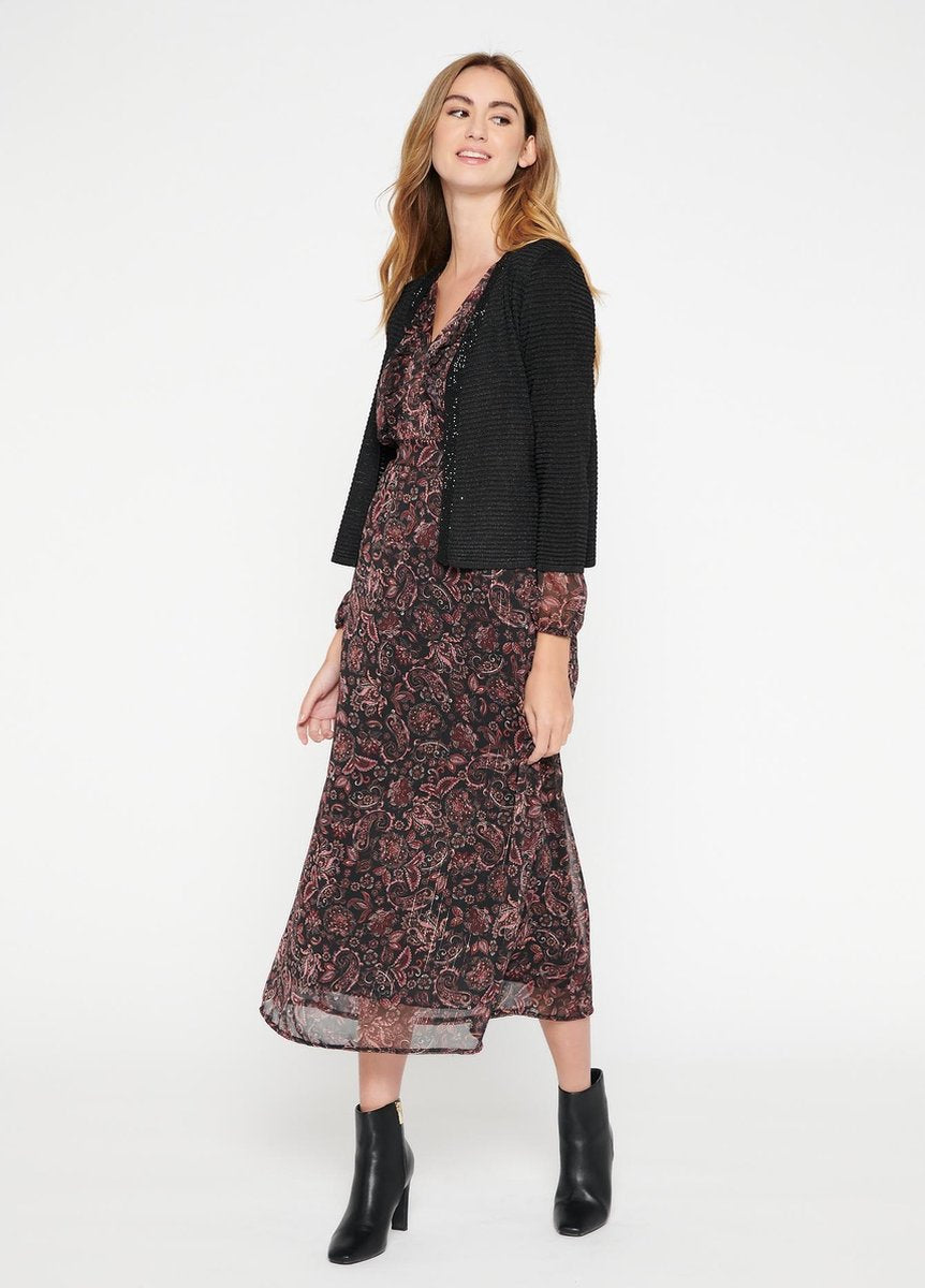 Cardigan met strass steentjes - Zwart