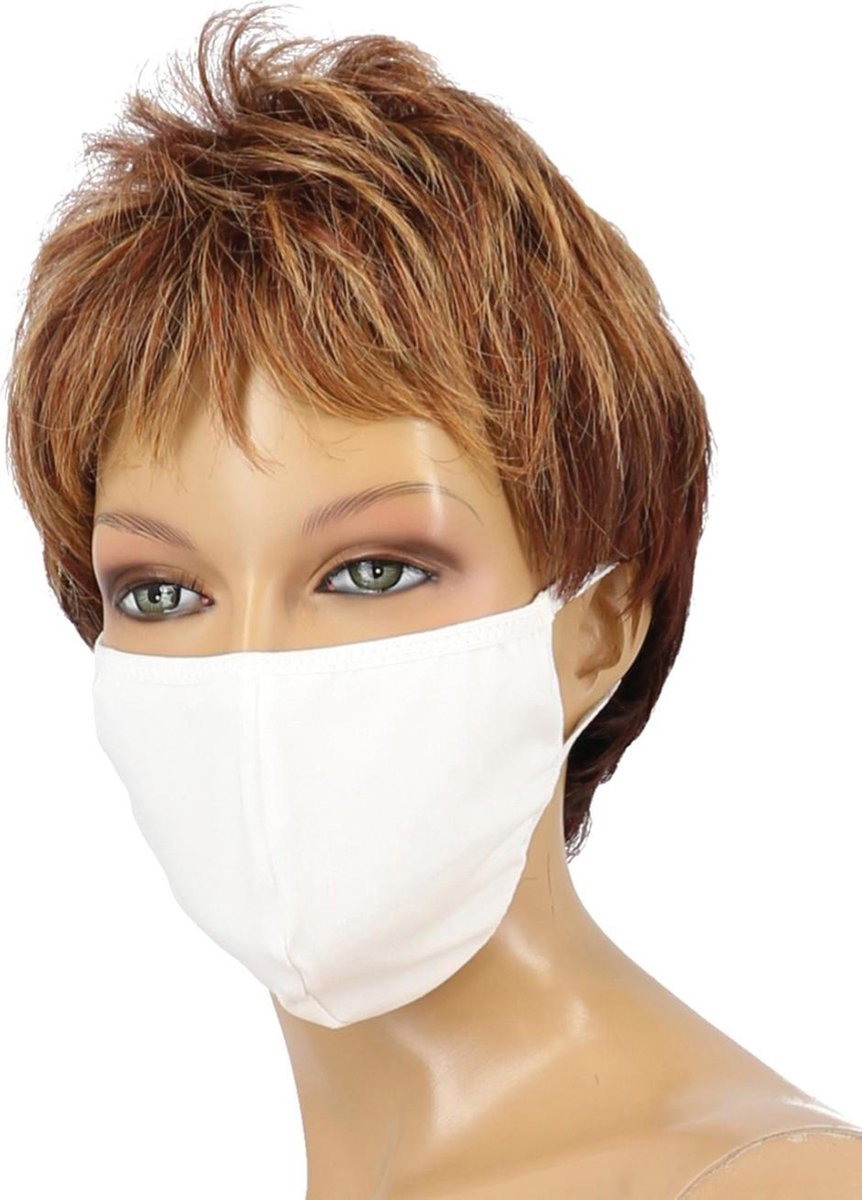 Katoenen masker wit one size