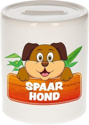 Kinder spaarpot met honden print 9 cm