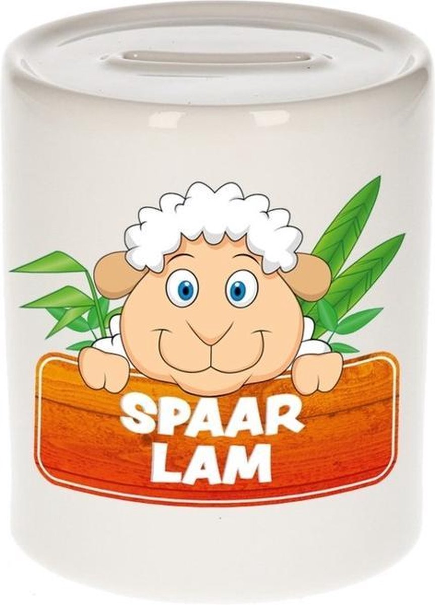 Kinder spaarpot met schapen / lammetje print 9 cm