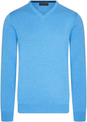 Pullover Skyblue  V-Hals Dom Tower