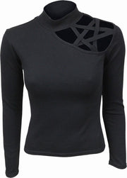 Spiral Longsleeve top -XXL- GOTHIC ELEGANCE Zwart
