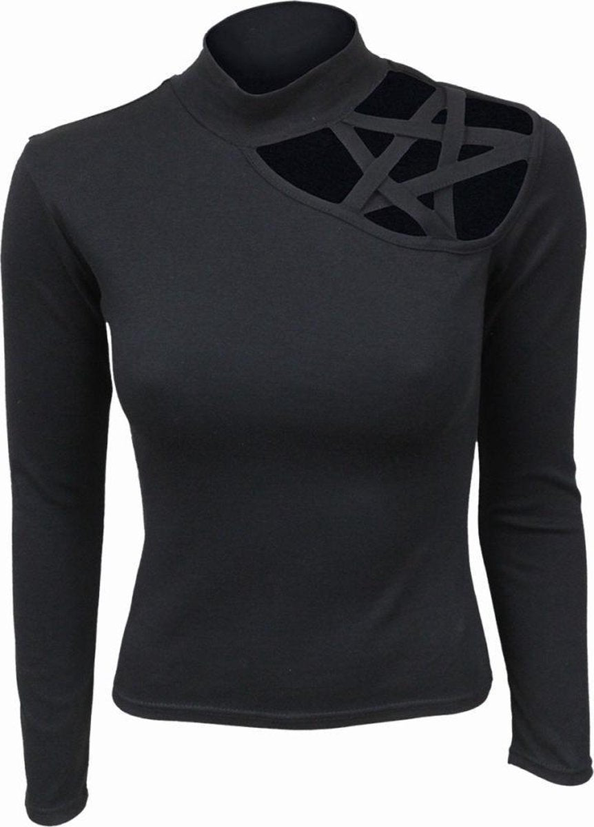 Spiral Longsleeve top -XXL- GOTHIC ELEGANCE Zwart