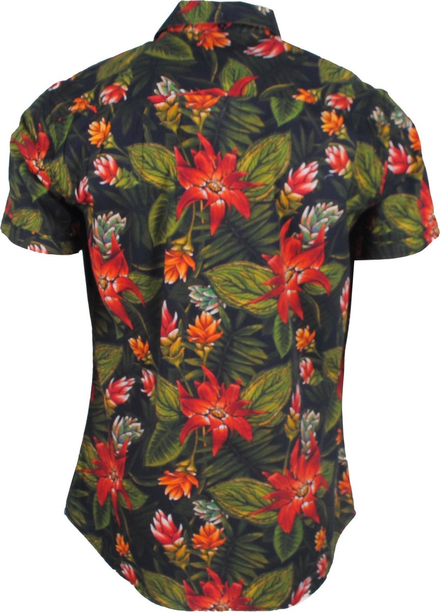 Twinlife - Heren Korte Mouw Overhemd - Floral - Print