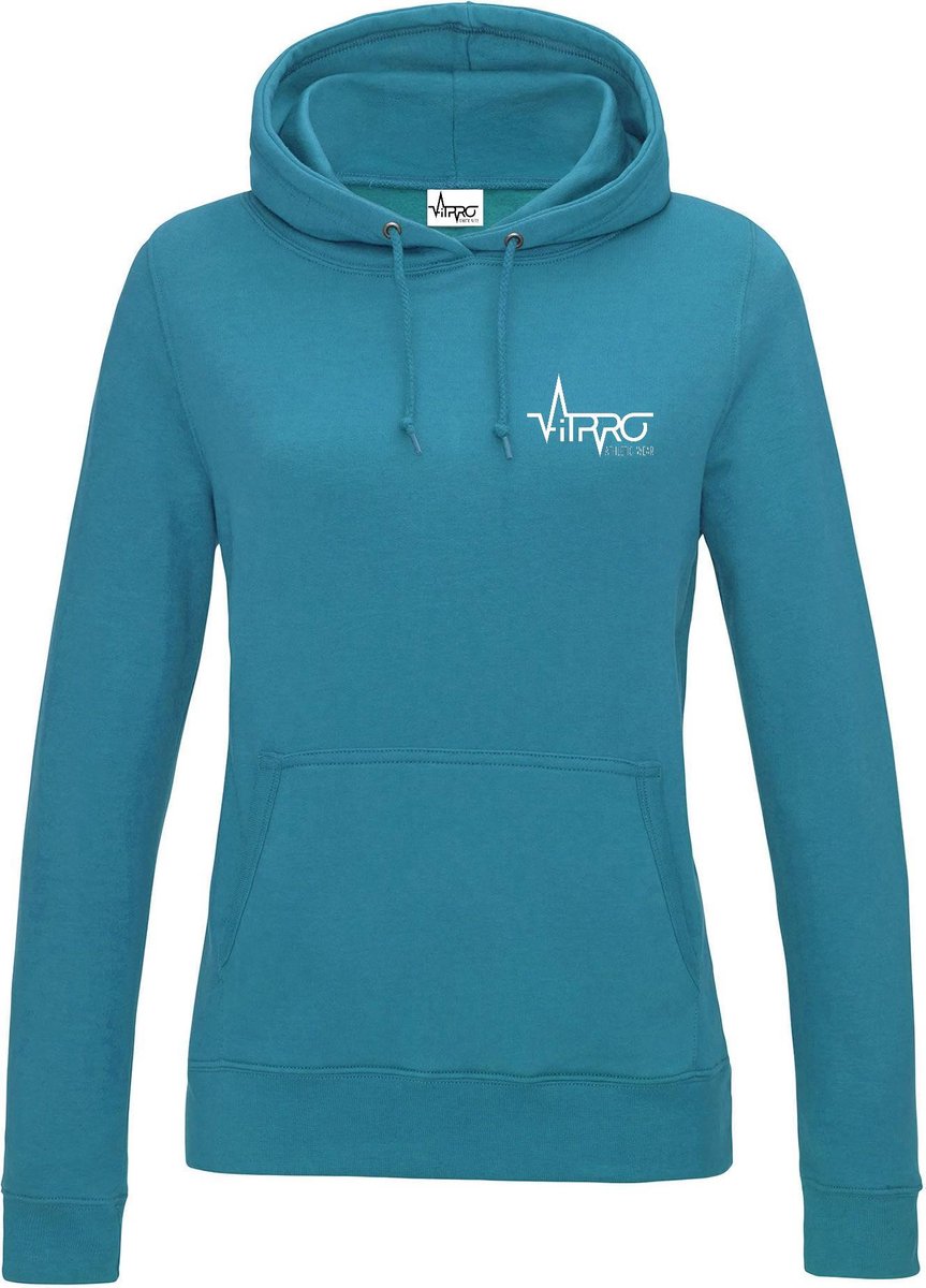FitProWear  Hoodie Dames - Blauw  - Maat L - Dames  - Trui - Slim Fit - Slim Fit Trui - Getailleerde trui - Trui getailleerd - Sporttrui - Sweater - Hoodie - Katoen / Polyester - Trui Capuchon - Sportkleding -