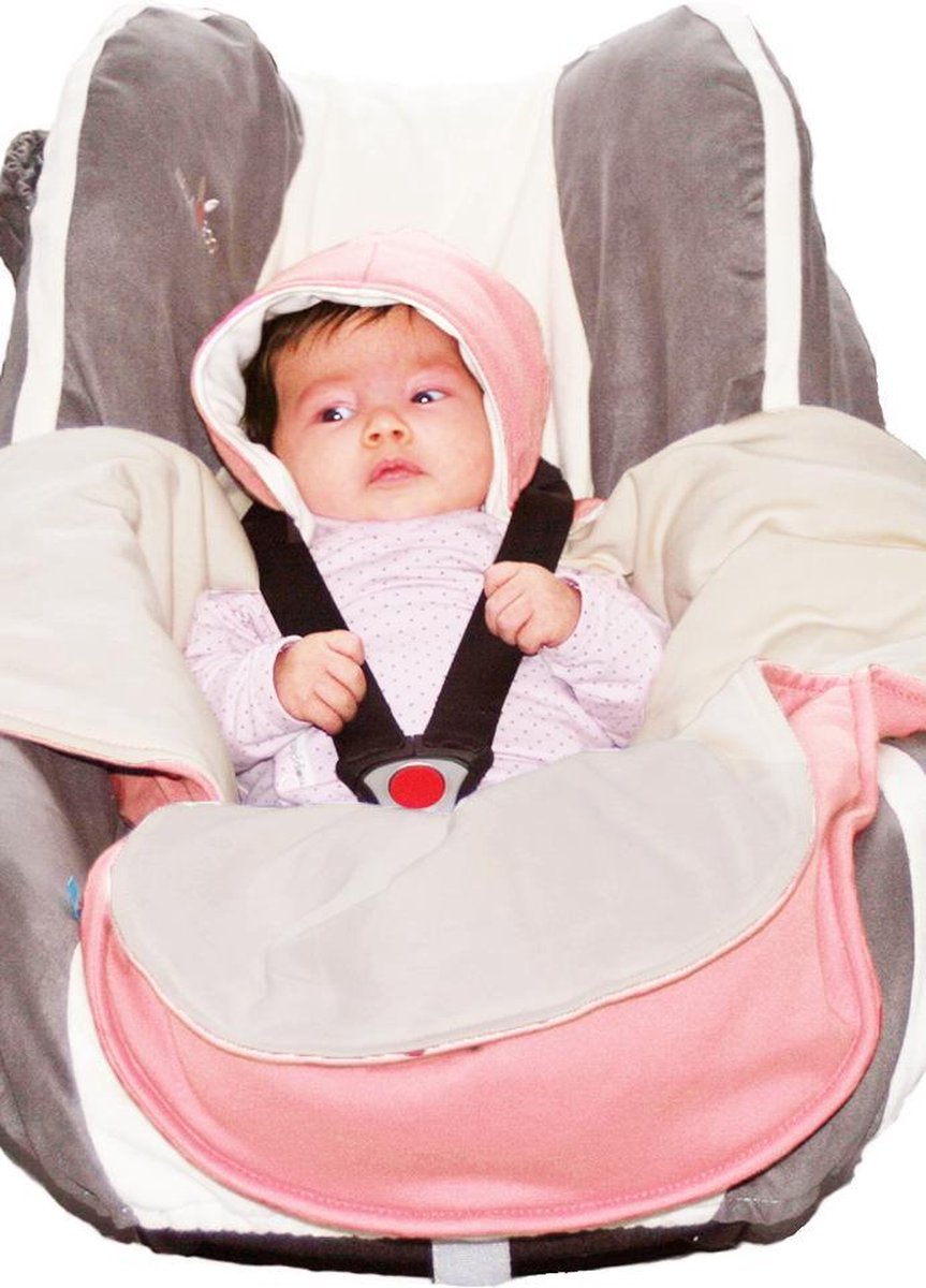 Wallaboo Babydeken Coco - handige wikkeldeken  en wrapper - 100% puur katoen - 70 * 90 cm - Roze