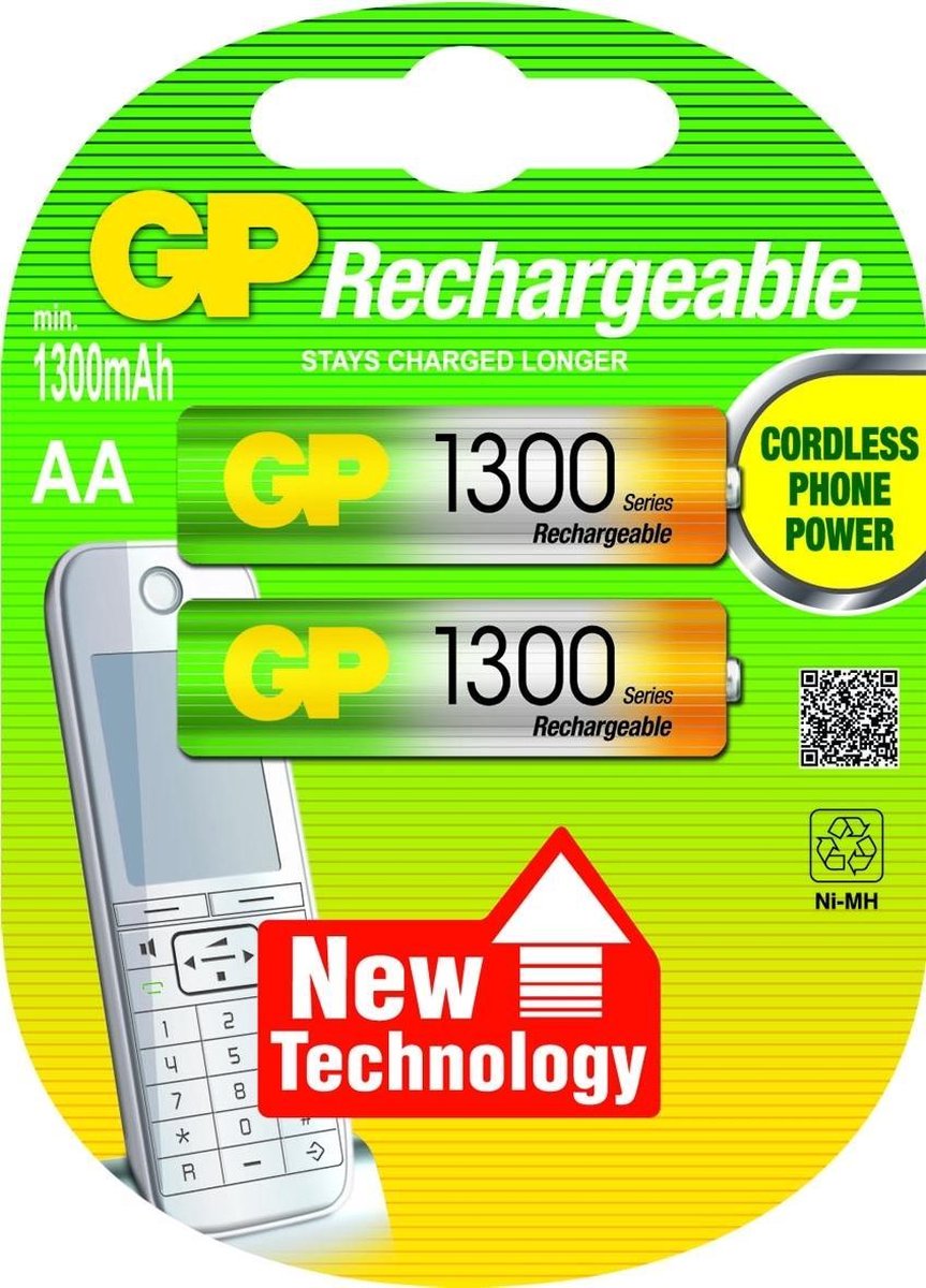 GP ReCyko+ Oplaadbare AA-batterijen - 1300 mAh - 2 stuks