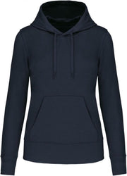 Ecologische damessweater met capuchon Donker Blauw Maat M