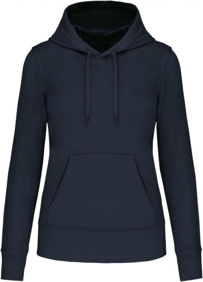 Ecologische damessweater met capuchon Donker Blauw Maat M