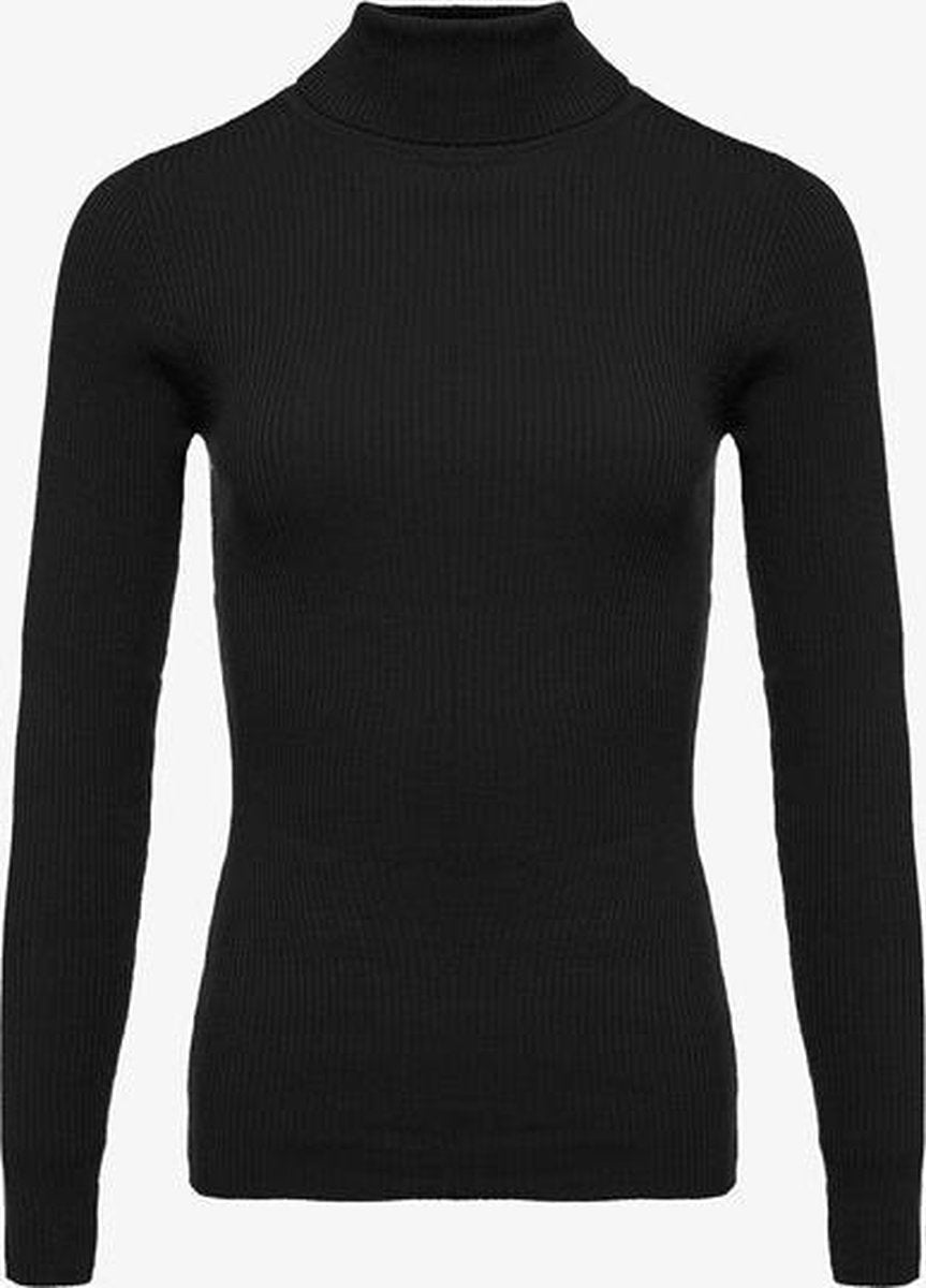 TwoDay dames rib coltrui - Zwart - Maat M