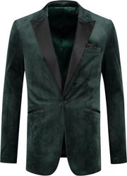 GENTS | Dinnerjacket velvet groen 0052 Maat 46