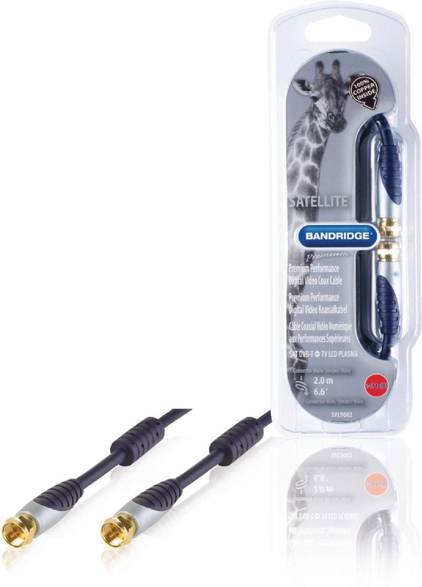 Bandridge SVL9002 coax-kabel 2 m 1x F Zwart