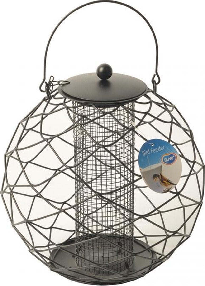 Duvo+ Beschermende voedersilo voor noten bolvorm Zwart 28x28x28cm