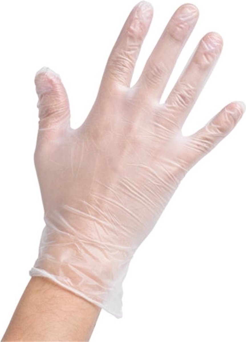 VINYL HANDSCHOENEN MAAT L POEDER VRIJ (100 STUKS)
