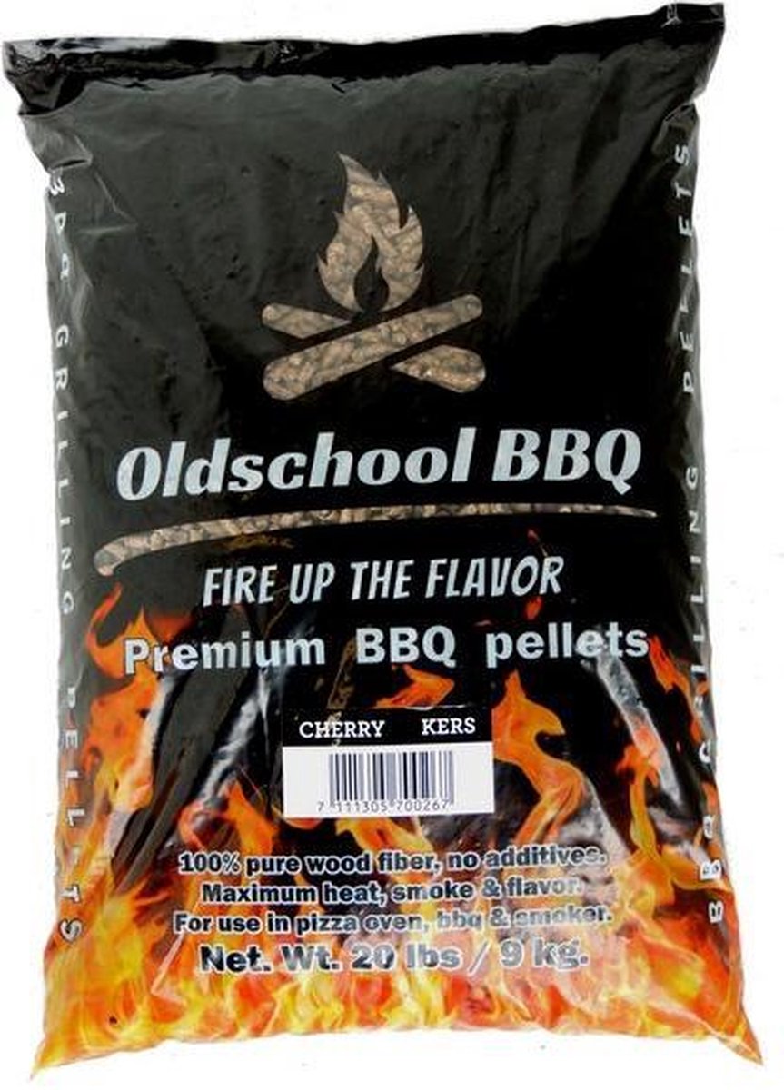 OldschoolBBQ Premium Barbecue pellets Cherry - Kersen 9 kg voor pellet BBQ