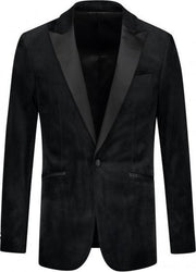 GENTS | Dinnerjacket velvet zwart 0046 Maat 48