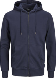 JACK&JONES PLUS JJEBASIC SWEAT ZIP HOOD NOOS PS - Navy Blazer - Mannen - Maat 5XL