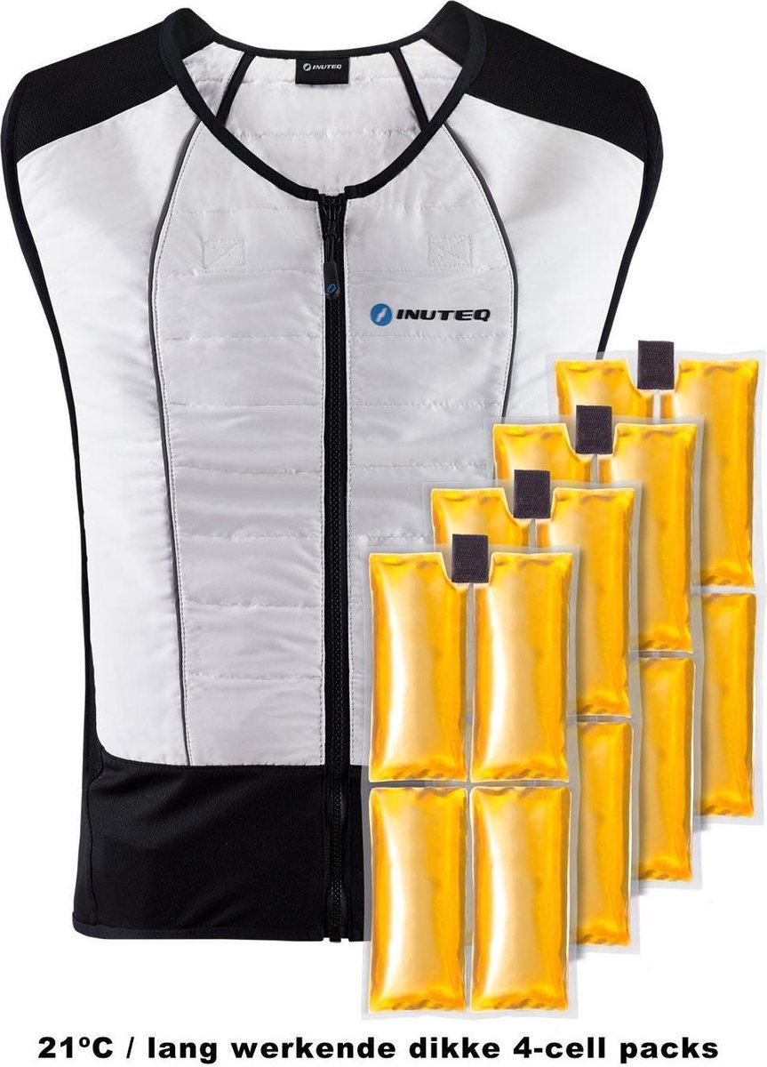 Inuteq Inuteq Compleet BodyCool Hybrid PCM + H2O Koelvest - Maat: XXL - Kleur: Wit Maat: XXL -Wit - 21C / 4 Cell