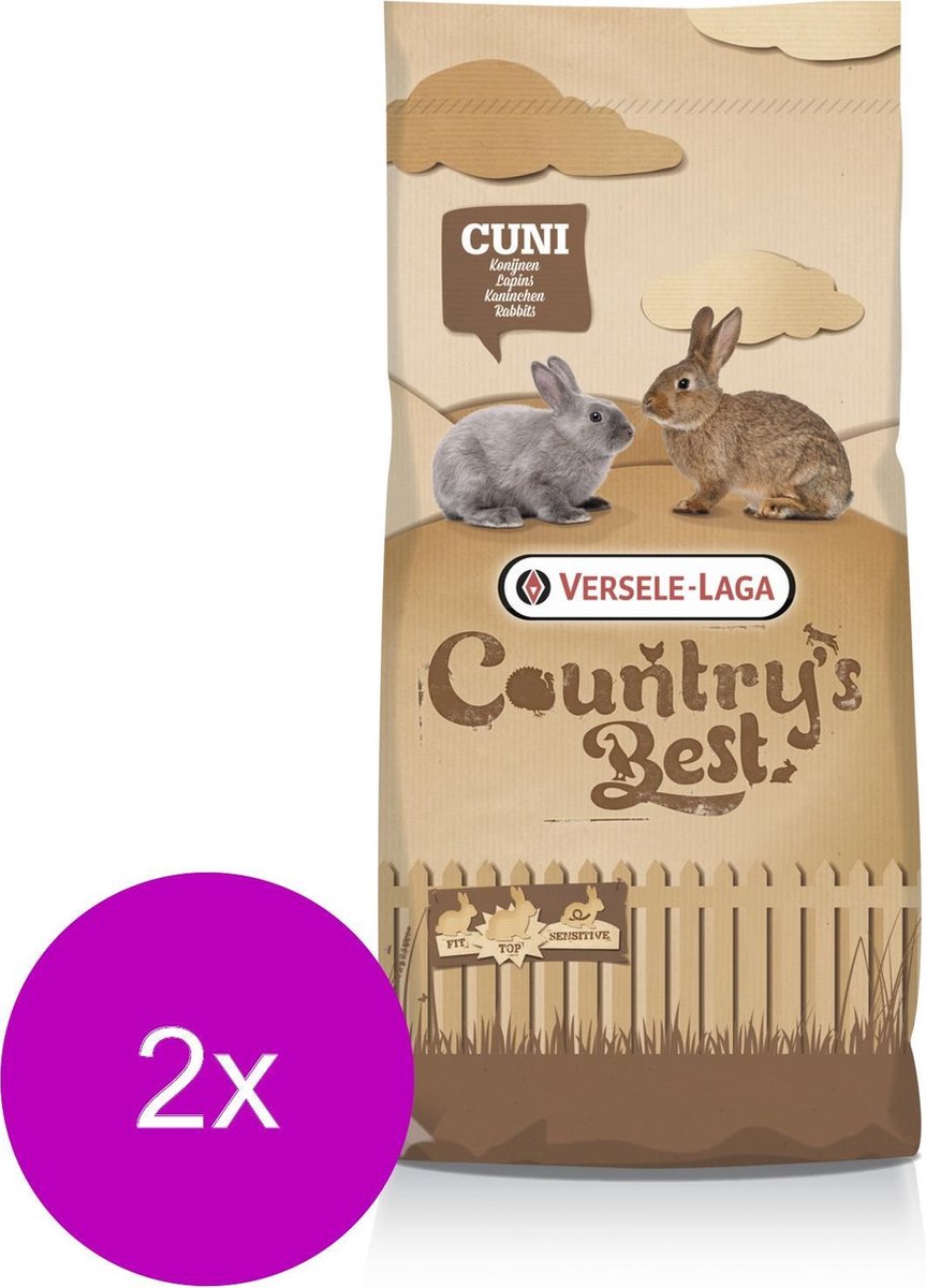 Versele-Laga Country`s Best Cuni Fit Pure - Konijnenkorrel - Konijnenvoer - 2 x 20 kg