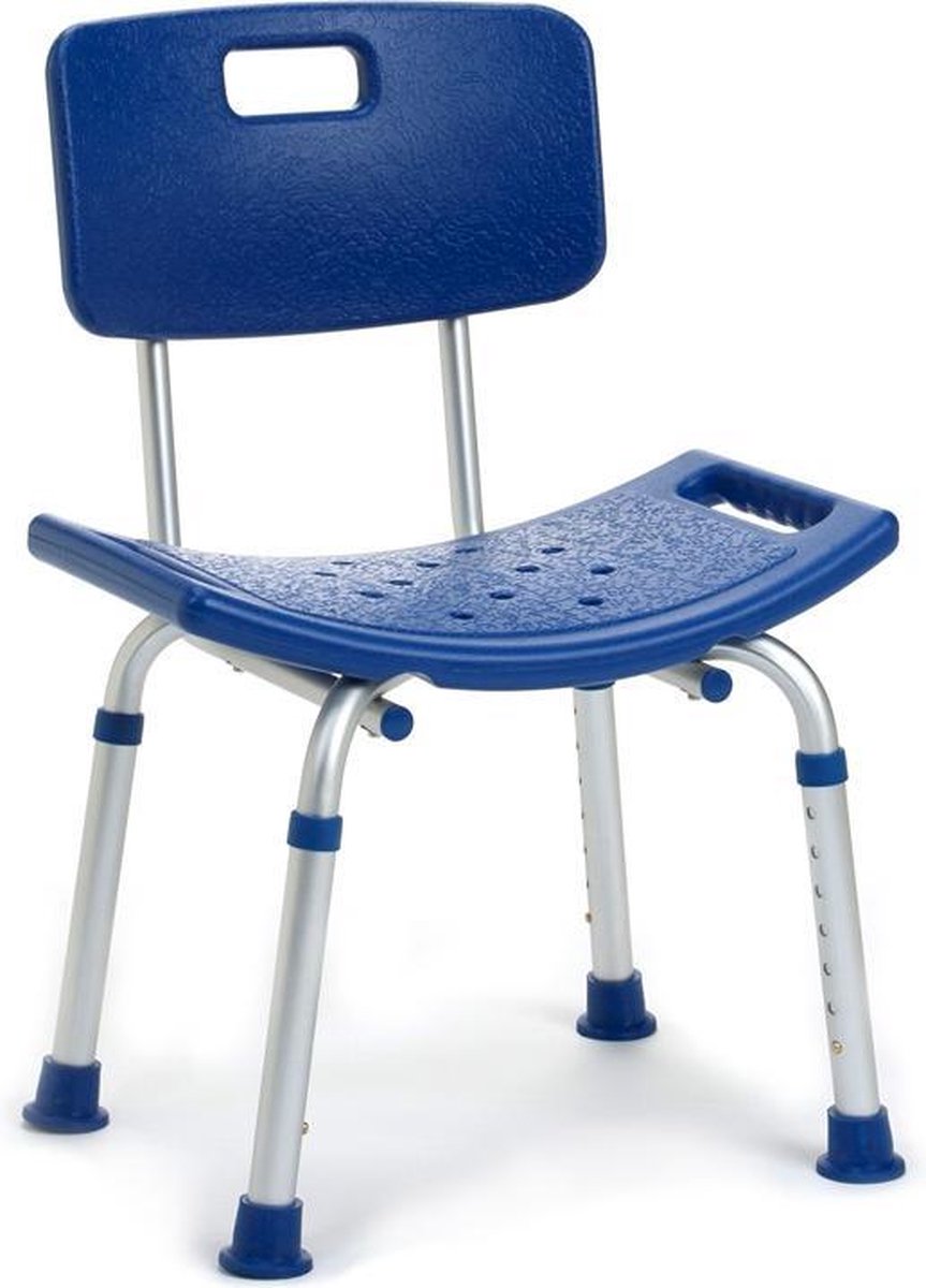 Douchestoel - Badzitje - Met rugleuning - Blauw