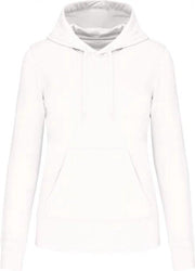 Ecologische damessweater met capuchon Wit Maat XS