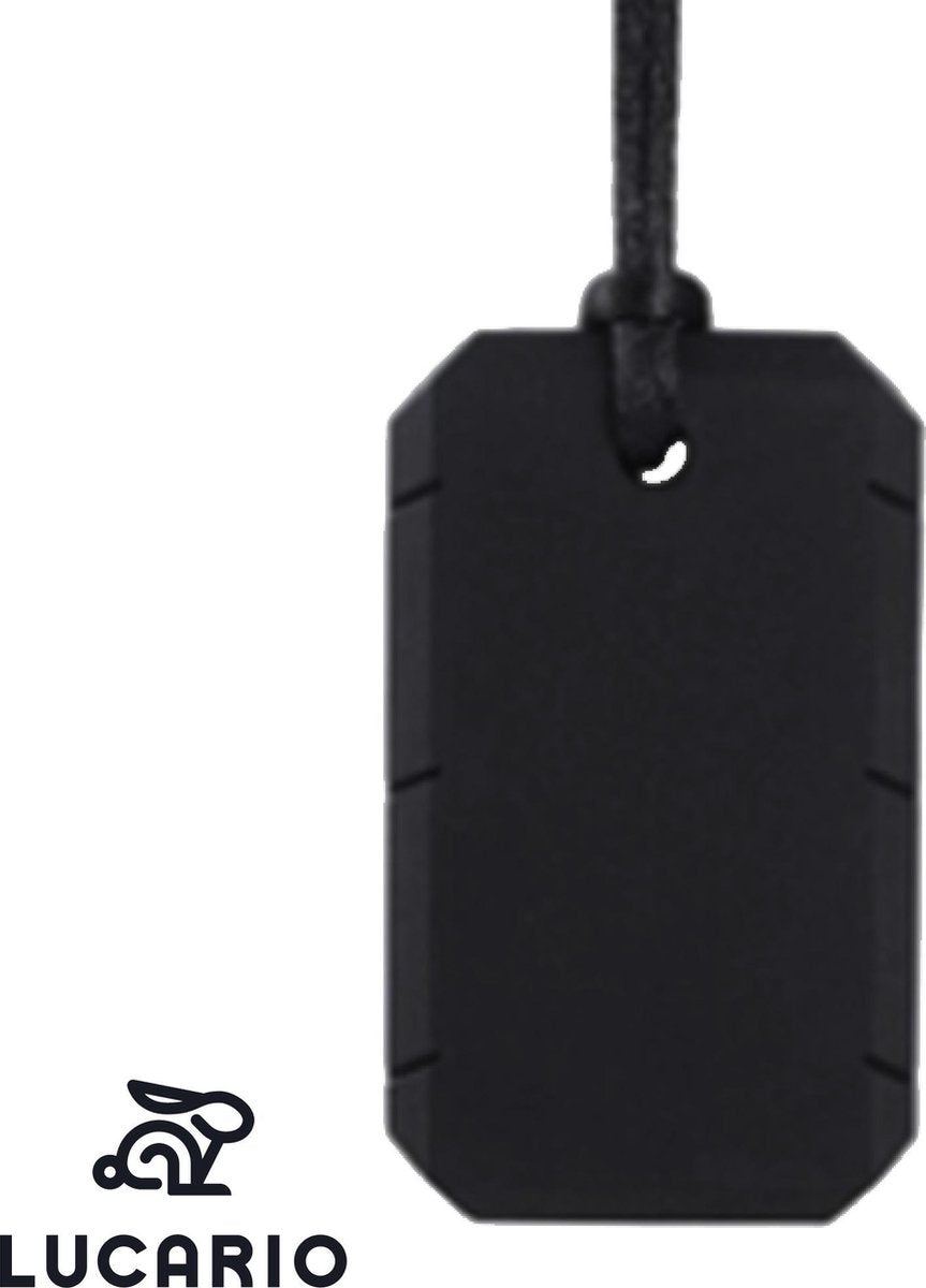 Bijtketting - Kauwketting |  Army Tag - Zwart | Ook geschikt voor volwassenen