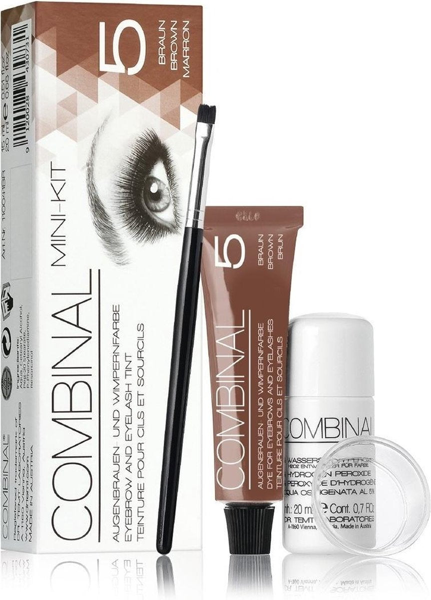 Combinal Wenkbrauw- en Wimperverf Bruin Kit