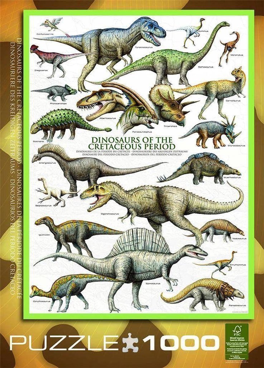 Puzzel 1000 stukjes-Dinosaurs