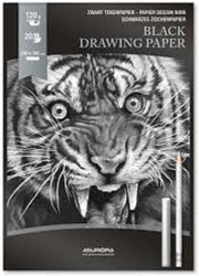 Zwart Tekenpapier  Formaat A4 210 x 297 mm -  120 gram - 2 x 20 vellen