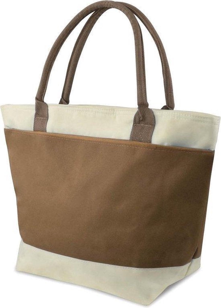 Koeltas / strandtas / picknicktas / lunch tas 2 vakken - 16L - bruin