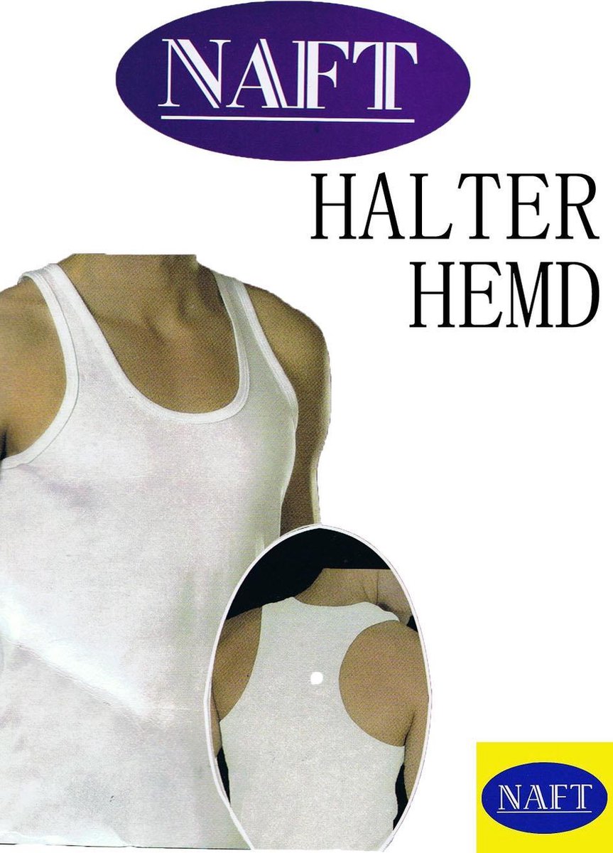 katoenen halter hemd multipack 4 stuks wit maat XXXL