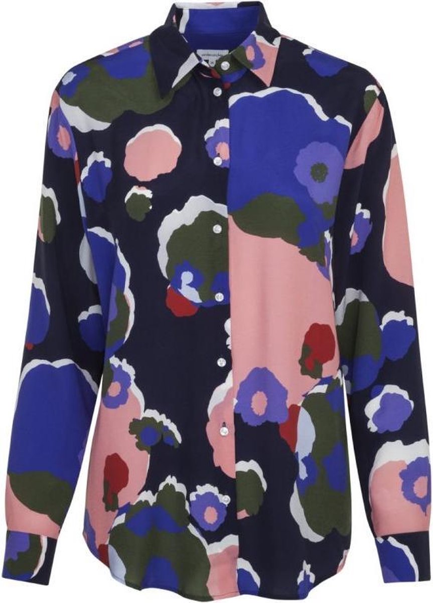 Seidensticker City Camo overhemd bloes paars/roze/groen -mt.38