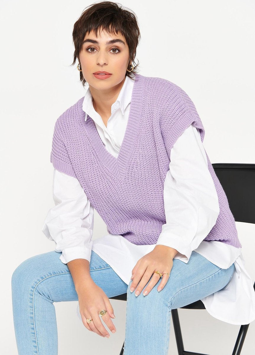 Tanktop trui met lurex - Paars