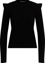 WE Fashion Dames gebreide trui met ribstructuur